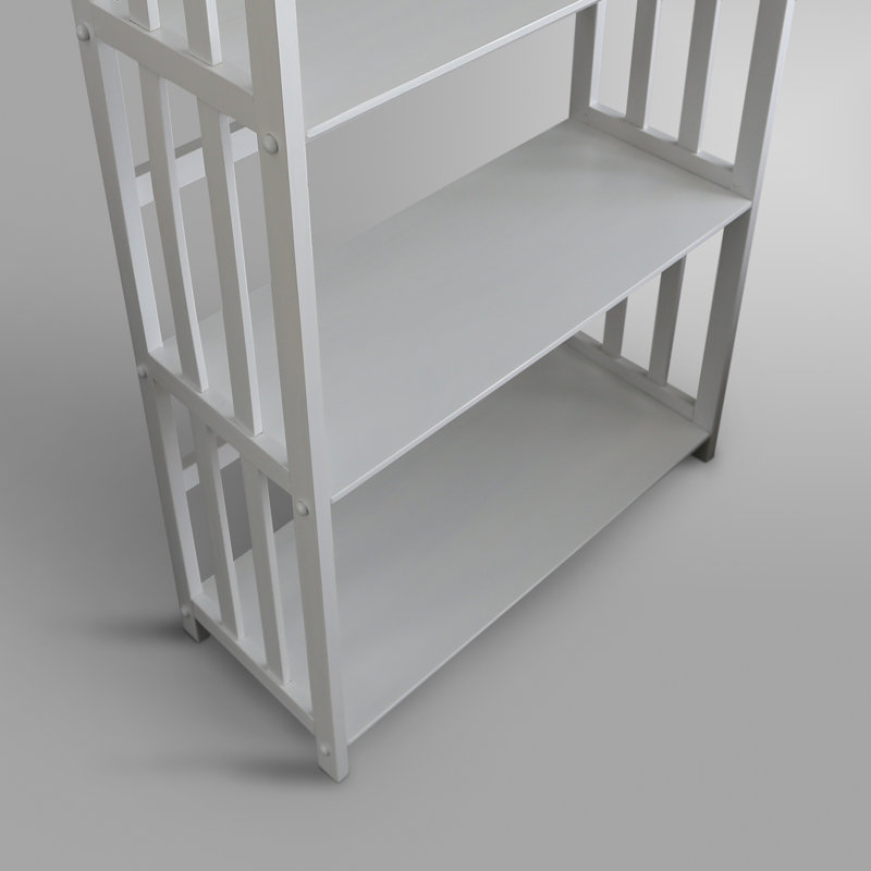 Bibliothèque en bois massif Tou, Blanc, (4 tablettes) H 61 po x l 30 po x P 12 po