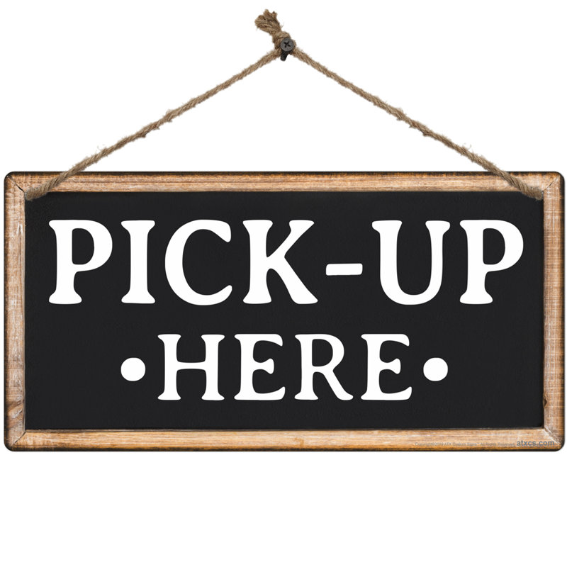 Black and White Aluminum Order and Pick-Up Signs Set