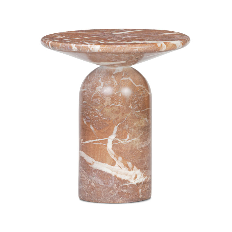 Dalissa Resin End Table with Marble Finish, Jasper Red