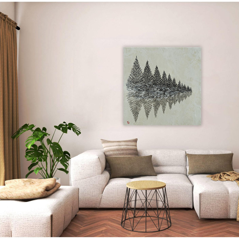 "Whispering Woods", art mural sur toile, H 12 po x l 12 po, Cadre flottant noir