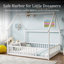 Lits sécuritaires pour le plancher, structure de maison pleine grandeur en bois de pin, chambre d'enfant de ferme
