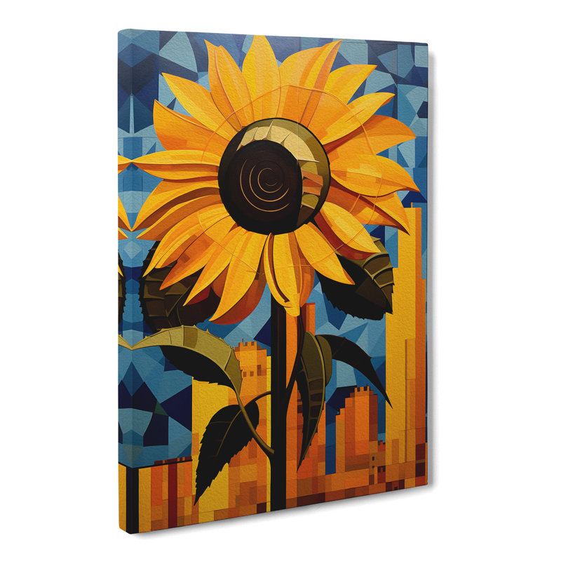 Sunflower Constructivism No.3 - No Frame Print, 60cm H x 40cm W x 3cm D