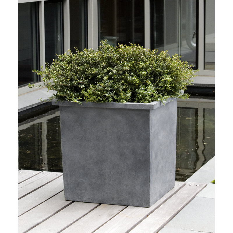 Handmade Planter, 13.5" H x 13.75" W x 13.75" D, Lead Lite