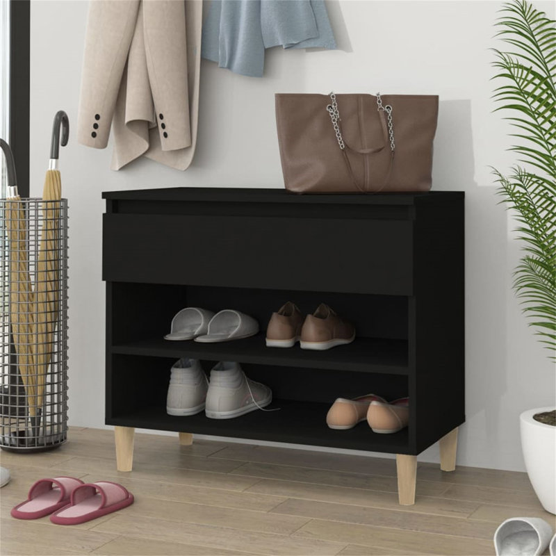 6 Pair Shoe Rack, Black