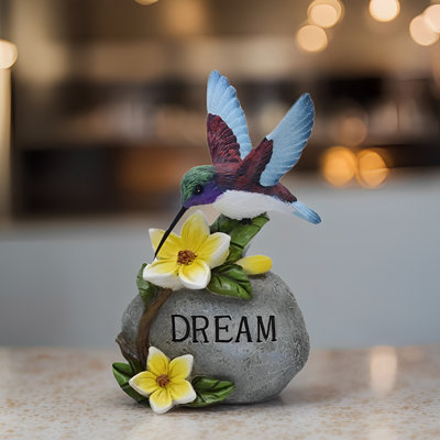 6.5"H Hummingbird with Dream Stone Figurine