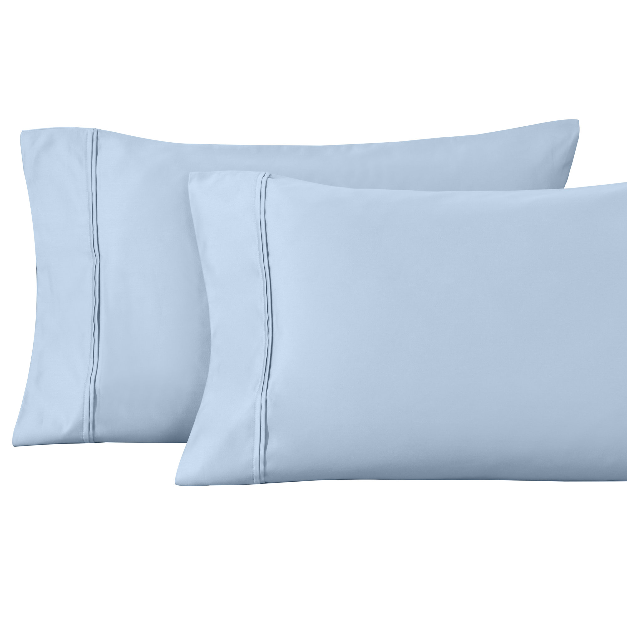 Mellark 100% Certified Egyptian Cotton Solid Pillowcase Set, Standard Pillowcase, Light Blue