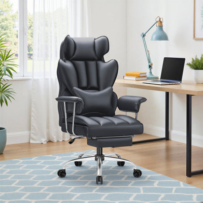 Fauteuil de direction à haut dossier avec repose-pieds et soutien lombaire Big & Tall Style