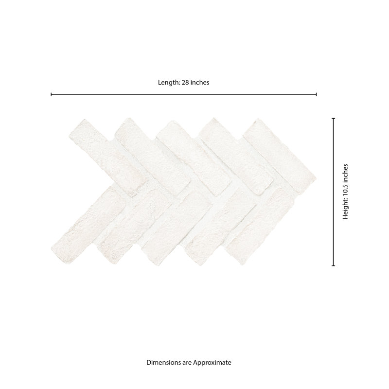 Terabrik Herringbone 12 in. x 15 in. Natural Textured Clay Brick Mosaic Floor and Wall Tile, Cathedral Dust