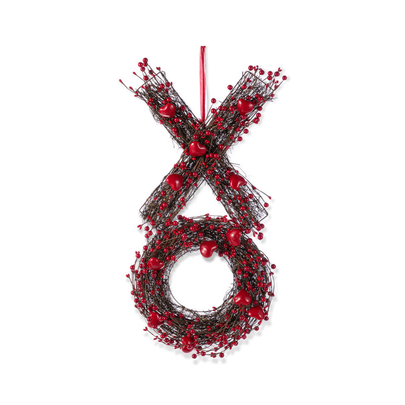 Couronne en forme de XO 24 po H Red