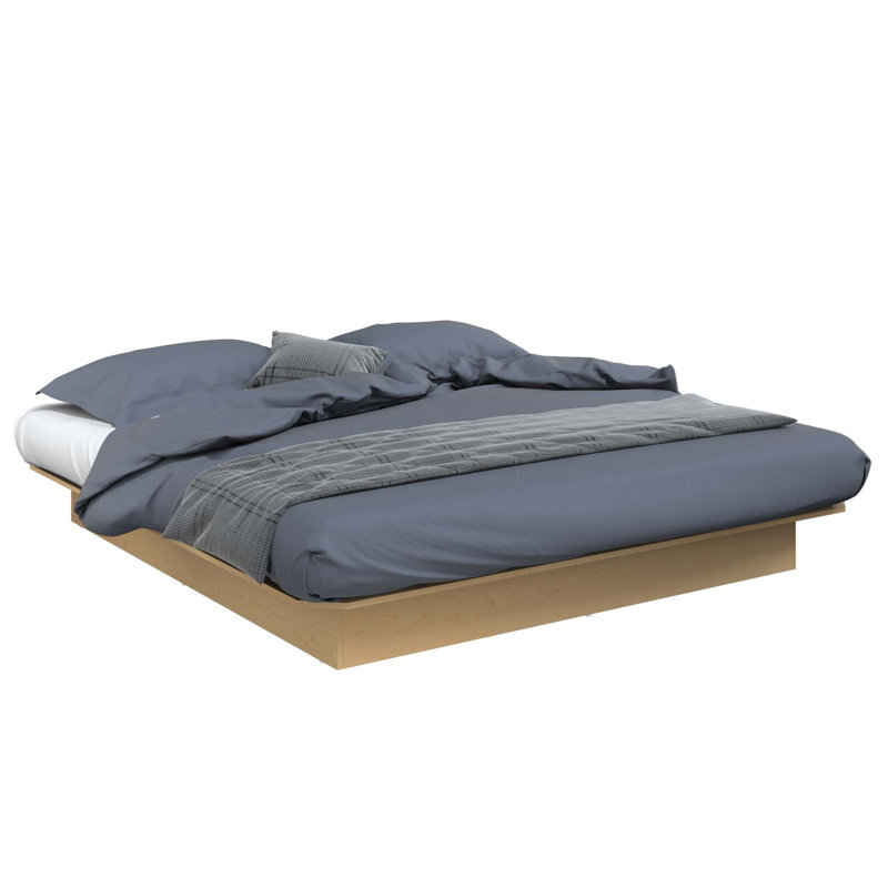 Suad Platform Bed - Easy Assembly, No Box Spring Required, Beige, King