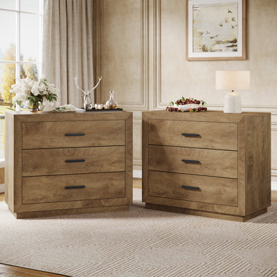 Extra Large Nightstand with 3 Drawers