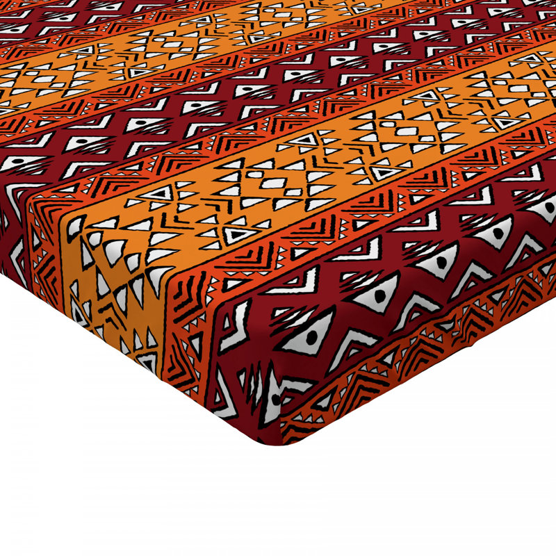 Microfiber Geometric Fitted Sheet, Twin Fitted Sheet