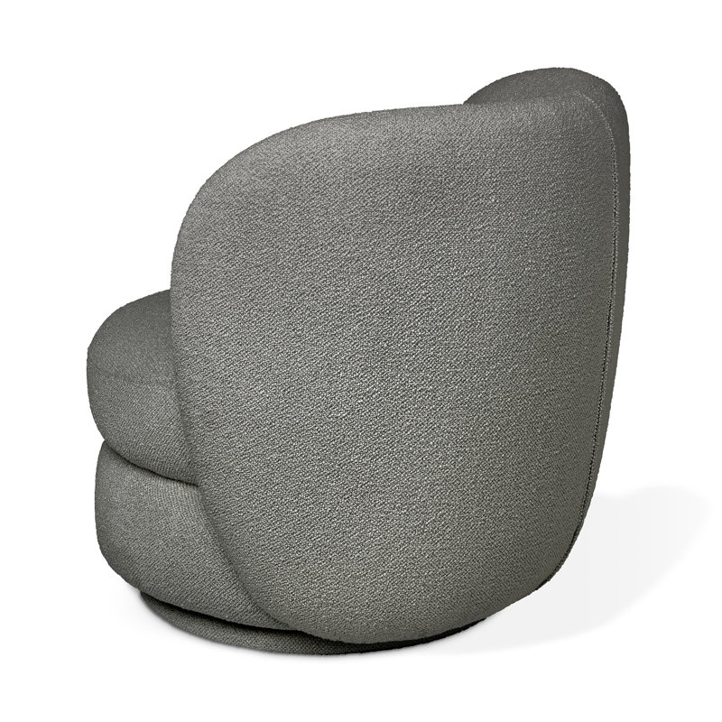 Forme Swivel Chair Boucle Swivel Armless Chair, Scoria