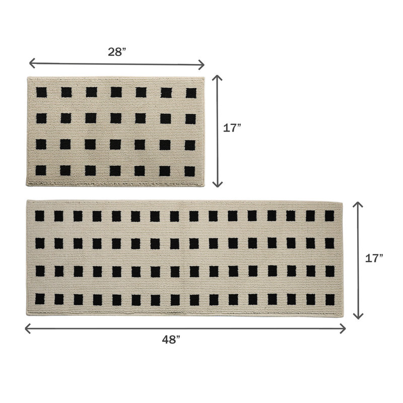 Tapis absorbant et lavable à la machine 2 pièces Kitchen Mats, Rectangle 1 pi 5 po x 4 pi, Kaki