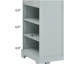 Îlot de cuisine cannelé avec armoire de rangement pour poubelle, prise de courant, support de rangement interne, îlots de cuisine roulants sur 5 roues avec 3 tiroirs, 3 supports latéraux ouverts pour poubelle de 10 gallons, gris-bleu-1362782046