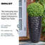 Concrete Effect Tall Planter, Large Frostproof Outdoor Plant Pot, Tall Garden Planter with Drainage Holes, Black Vase Round Plant Pot with Mosaic Pattern-52538749