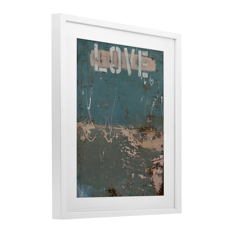 «Everlast Love Grunge», reproduction abstraite encadrée sous verre, design par Erin Ashley, H 16 po x l 13 po