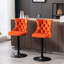 Moderne confortable en velours orange, siège réglable de 25 à 33 pouces, base stable de 17,7 pouces pour îlot de cuisine, de 2 bistro et îlot pivotant à l'arrière