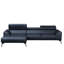 Blagovesta Genuine Semi-Aniline Leather Corner Sofa with Upholstered Frame-1258670071-1258669068