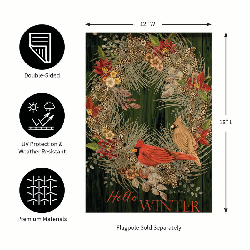 Hello Winter Moire Garden Flag