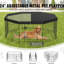 Parc pour animaux réglable de 24 po avec 8 panneaux, piquets de sol et barrière pour l'espace de camping extérieur moyen pour animaux de compagnie