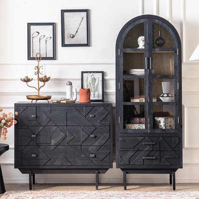 Black Solid Wood Display Cases