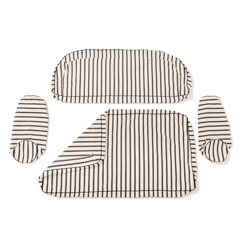 Ensemble de housse pour causeuse Al Fresco, Acrylique rayé noir / blanc