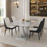 Ensemble de salle à manger 5 pièces rectangulaire moderne en faux marbre 71 "avec chaises en porte-à-faux