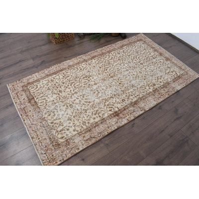 Classic Wool Patchwork Accent Rug, 40.2x76 Inch Beige Rug