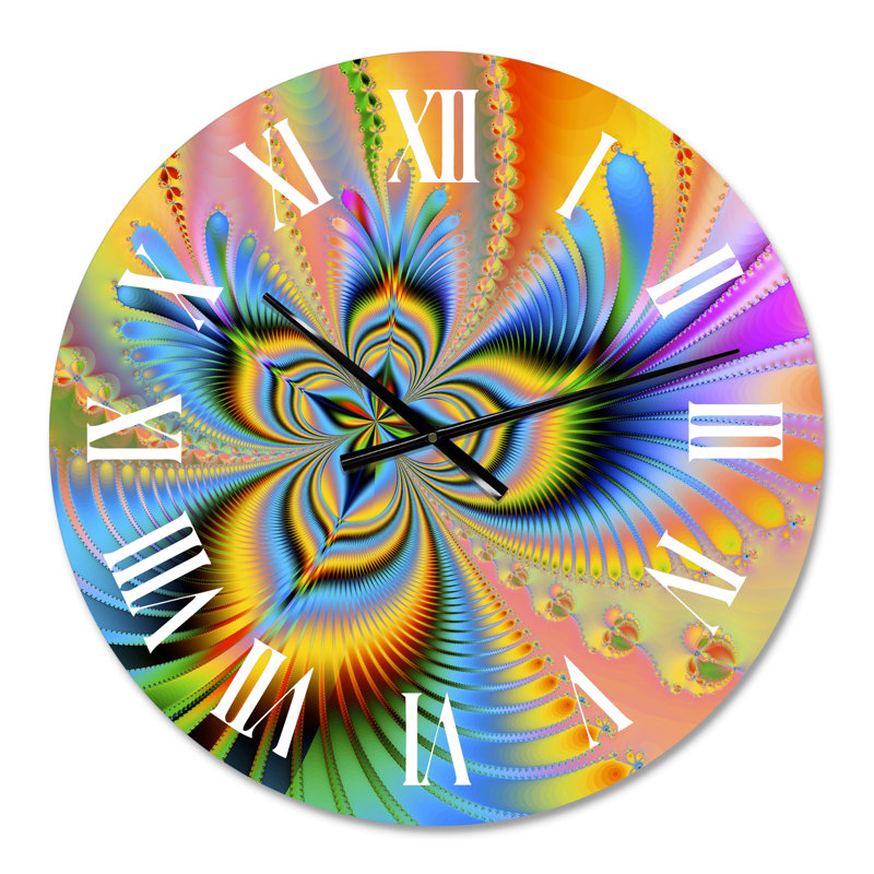 Fractale portail magique II - horloge murale moderne, Petit