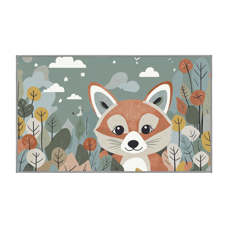 Tapis pour enfants 6 animaux Ginza, Rectangulaire 2 pi x 3 pi
