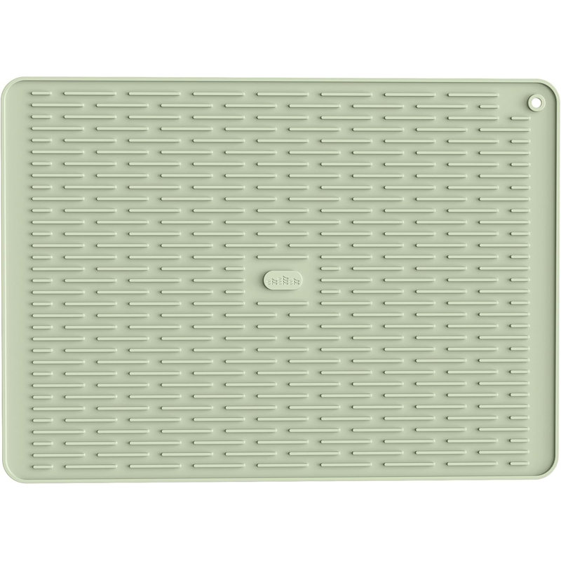 Silicone Dish Drying Mat For Kitchen Counter, Dish Drying Pad For Sink, Refrigerator Or Drawer, Countertop Protection Pad XL - 23''×17''- Desert Sage