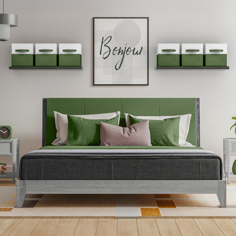  Bacs de rangement pliables Sorbus - Paquet de 6 cubes de rangement en tissu, bacs de rangement pliables de 11 pouces pour placard, tablettes et rangement à casiers, vert foncé