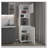 White Kitchen Pantry with Open Storage and 2 Doors