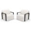 Ensemble de 2 fauteuils lounge modernes en aluminium à structure ouverte, rembourrés et dotés de coussins Sunbrella-902152919-902152923