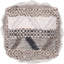 Pouf de repose-pieds, 16 po, design Boho, laine tissée beige blanche, bourre de perles