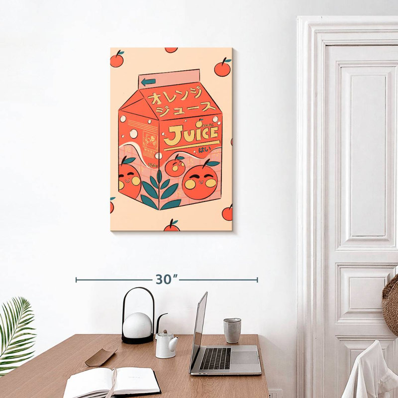 Yarlin Orange Juice Box, 30" H x 20" W
