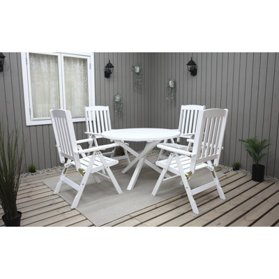 Rectangular 5- Piece 4- Person 140cm L Table Set