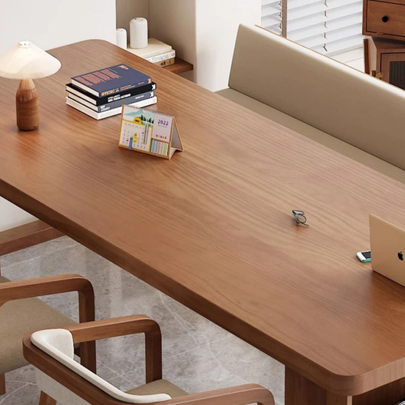 Bureau de direction rectangulaire en bois massif noyer, H 29,53 po x l 62,99 po x P 27,56 po