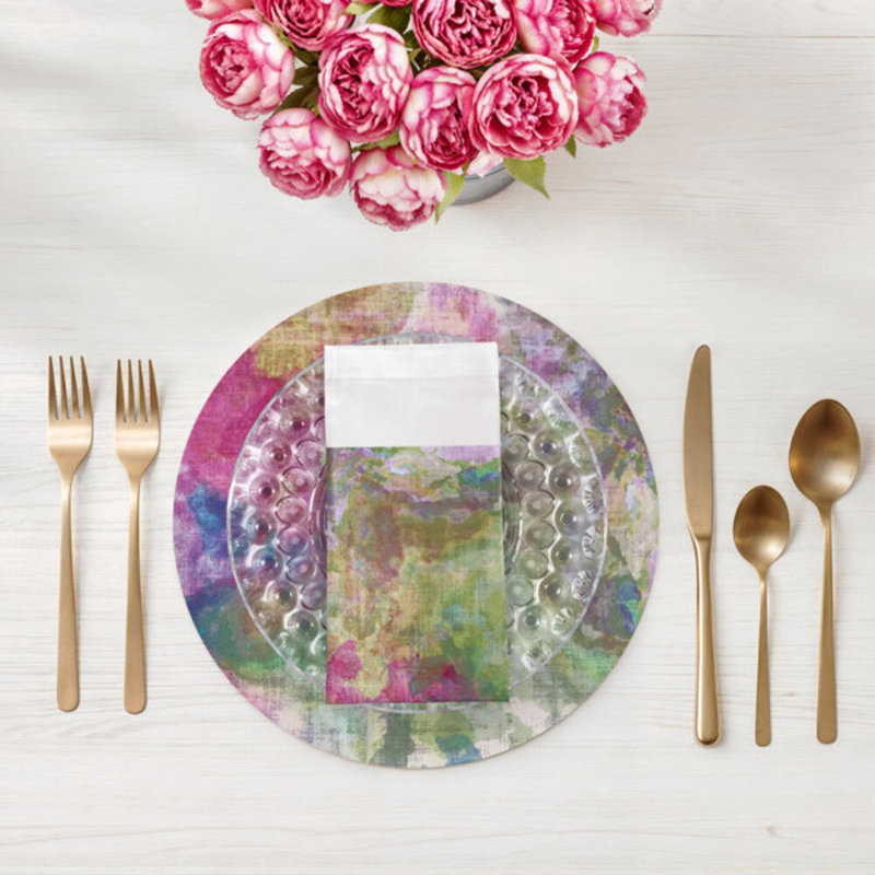 Serviettes de table en satin de coton Impressionism, Richesse