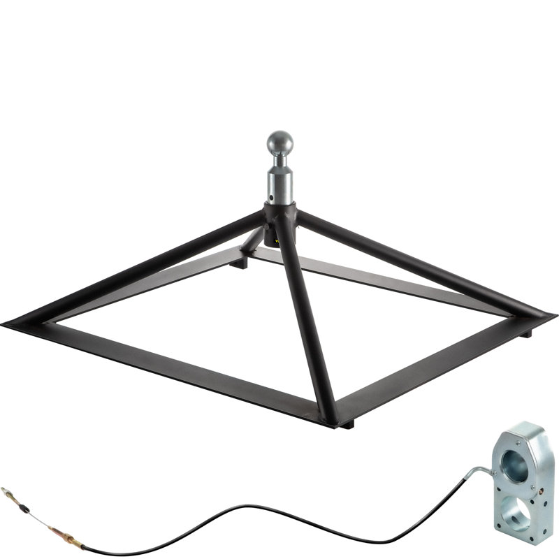Attelage de 5ème roue, fixation sur rail, adaptateur d'attelage de remorque, base en acier de 14,2 po de hauteur