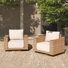 Ensemble de 2 chaises pivotantes d'extérieur avec coussins Delysa