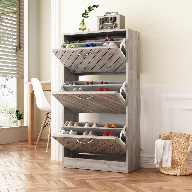 42.3'' H X 22.4"W 18 Pairs Shoe Storage, Gray