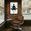 Silhouette de yoga silhouette abstraite avec fond tourbillonnant-1437000376