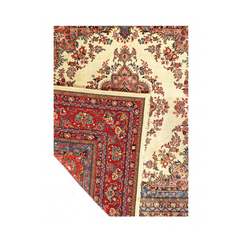 Tapis carré en laine d'agneau carré unique 9 pi x 9 pi Amun