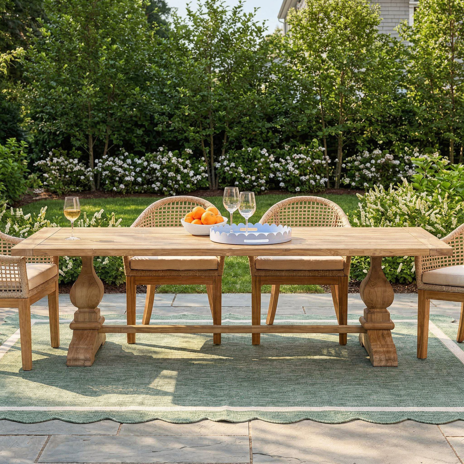 Murakami 111" Teak Patio Dining Table