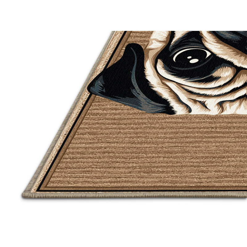 Washable Pug Dogs Area Rug, Runner 2' x 4'
