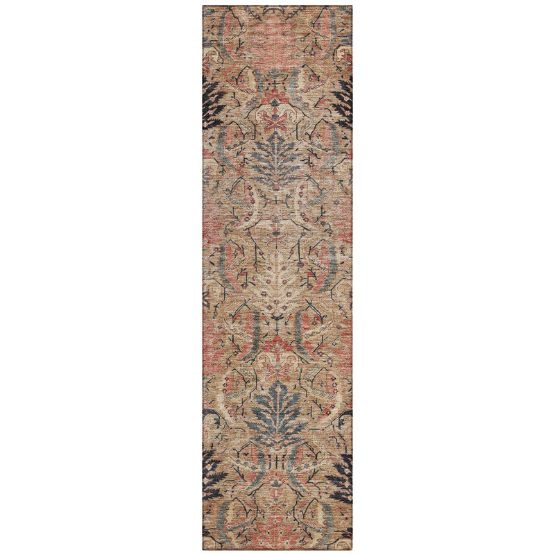Rustica Khaki Washable Indoor-Outdoor Rug - , 2'3" x 7'6"