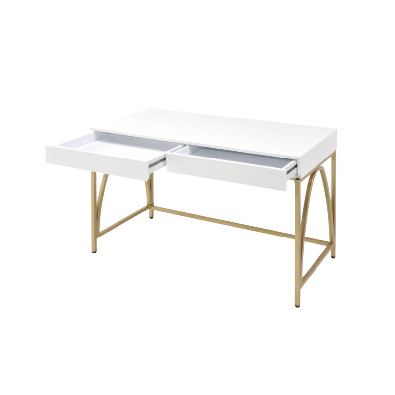 Bureau de meuble-lavabo à finition brillante et blanche Lightmane