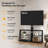 Black Multi-Function TV Stand with Mount and Tempered Glass Shelves